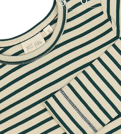 Petit Piao Bluse - Rib - Modal - Dark Sea/Off White