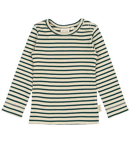 Petit Piao Bluse - Rib - Modal - Dark Sea/Off White