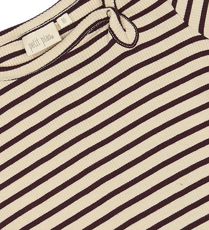 Petit Piao Kjole - Rib - Modal - Dark Grape/Off White