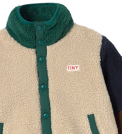 Tiny Cottons Fleecejakke - Color Block Polar - Dark Green