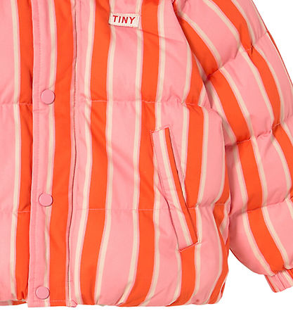 Tiny Cottons Dynejakke - Retro Stripes - Summer Red/Pink