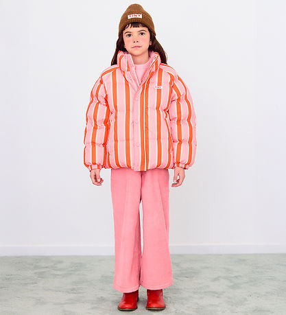 Tiny Cottons Dynejakke - Retro Stripes - Summer Red/Pink
