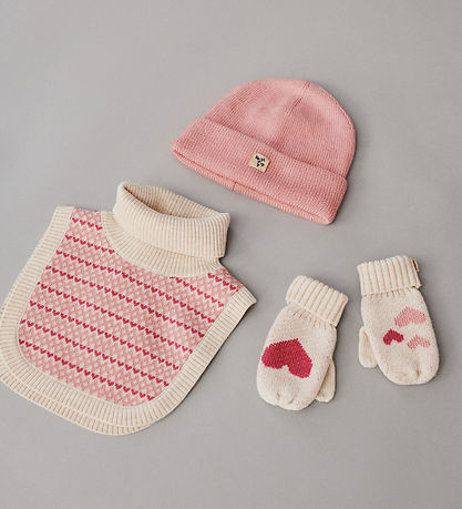 Wheat Luffer - Strik - m. Hjerte - Towsi - Offwhite Melange