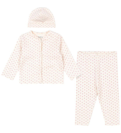 Fanga Fontana Sæt - Cardigan/Leggings/Hue - Bello - Punto Rosa