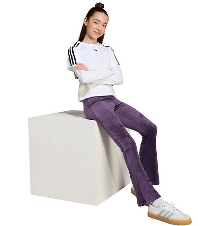 adidas Originals Bukser - Velour - Aurplu/White