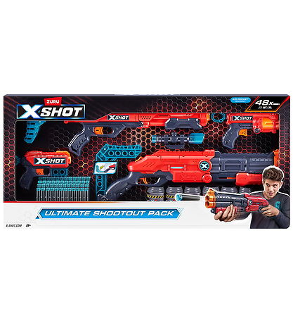 X-SHOT Skumgeværer - Ultimate Shootout pack - Rød/Blå