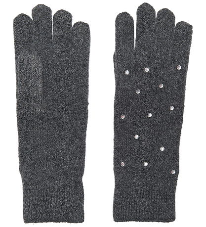 Kids Only Hansker - Strik - KogChyna - Dark Grey Melange/Rhinest