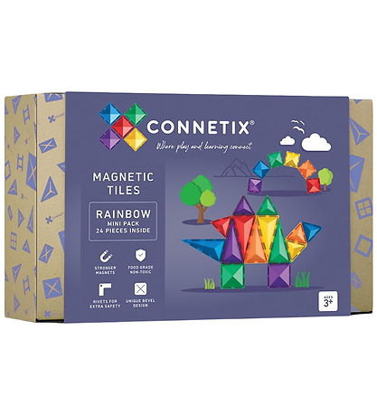 Connetix Magnetsæt - 24 Dele - Rainbow