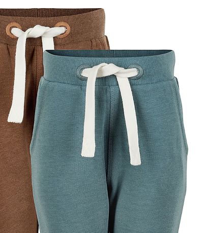 Minymo Sweatpants - 2-pak - Toffee/Aquagrn