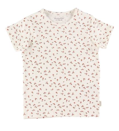Minymo T-shirt - 2-pak - Canyon Rose/Hvid m. Blomster
