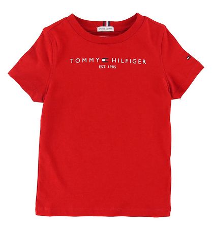 Tommy Hilfiger T-shirt - Essential - Organic - Deep Crimson