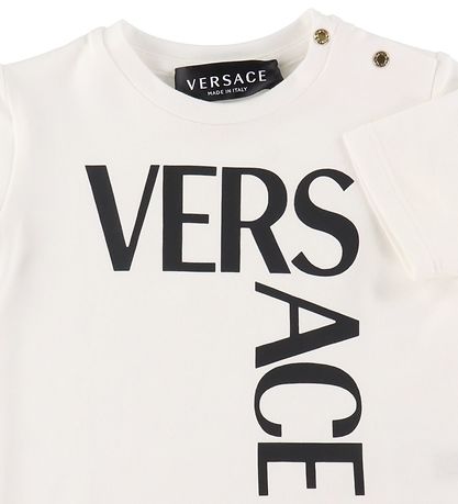Versace T-shirt - Logo Print - Hvid/Sort