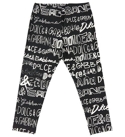 Dolce & Gabbana Leggings - DG Next - Sort m. AOP Logo
