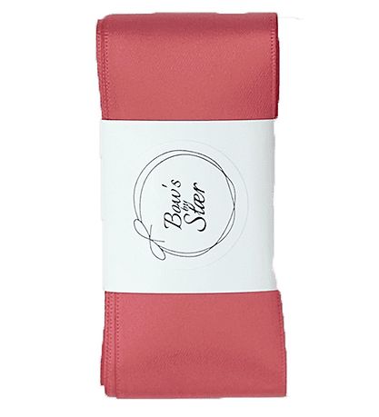 By Stær Dåbsbånd m. Sløjfe - Satin - Dusty Berry