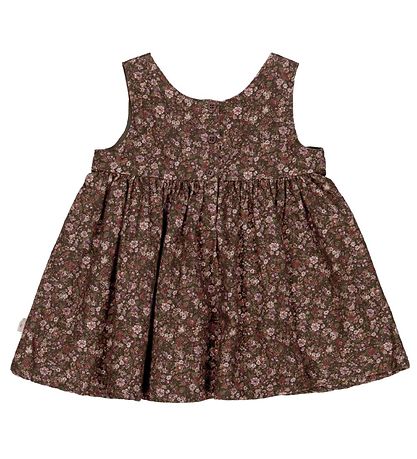 Wheat Kjole - Pinafore Wrinkles - Dark Army Flowers