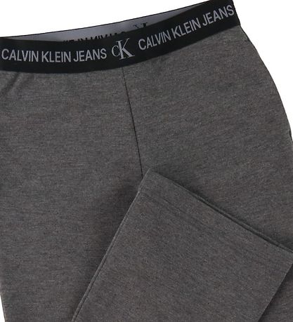 Calvin Klein Bukser - Punto Logo Tape Flare - Mrkegrmeleret