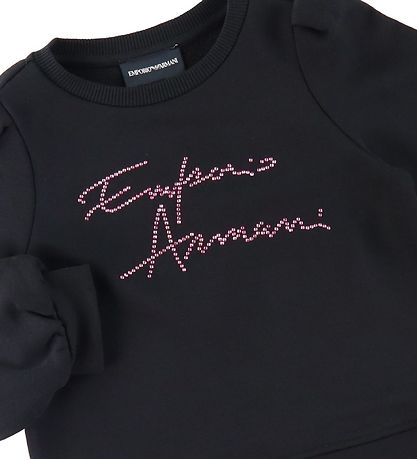 Emporio Armani Sweatshirt - Sort m. Pink/Similisten