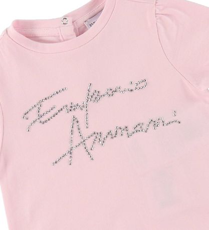Emporio Armani T-Shirt - Rosa m. Sølv/Similisten