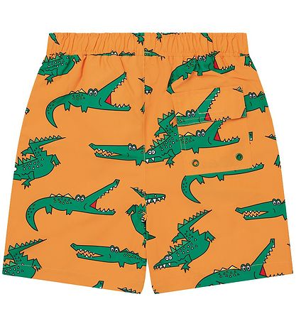 Stella McCartney Kids Badeshorts - Orange/Grn m. Krokodiller