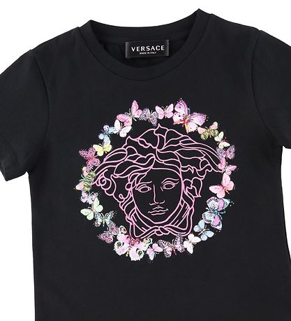 Versace T-shirt - Medusa Butterfly - Sort/Rosa
