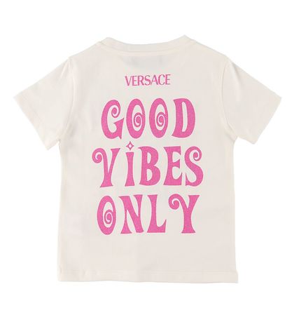 Versace T-shirt - Hvid m. Multifarvet/Pink