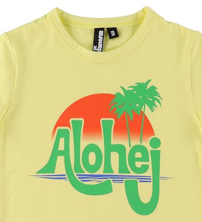 Danef T-shirt - DaneRainbow Ringer - Yellow m. Alohej