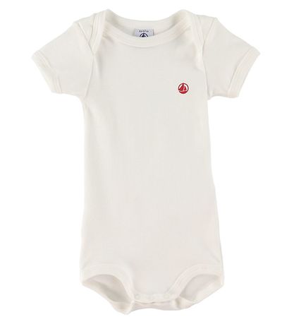 Petit Bateau Bodyer k/ - 3-pak - Hvid/Navystribet