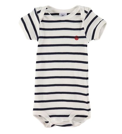 Petit Bateau Bodyer k/ - 3-pak - Hvid/Navystribet