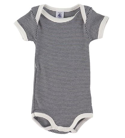 Petit Bateau Bodyer k/ - 3-pak - Hvid/Navystribet