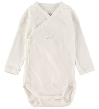 Petit Bateau Slå-om Bodyer l/æ - 3-pak - Hvid/Gråmeleret m. Stje