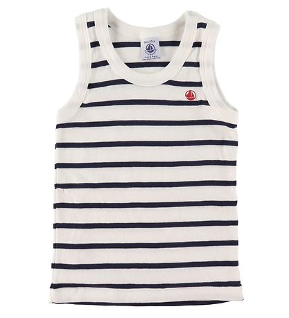 Petit Bateau Undertrjer - 2-pak - Hvid/Navystribet