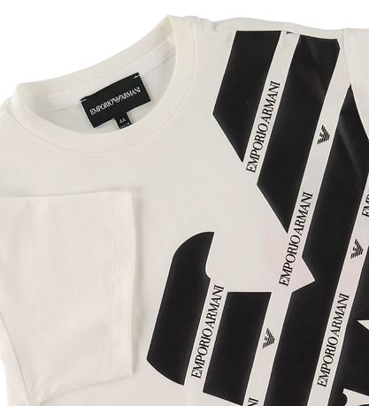 Emporio Armani T-shirt - Hvid/Sort m. Logo