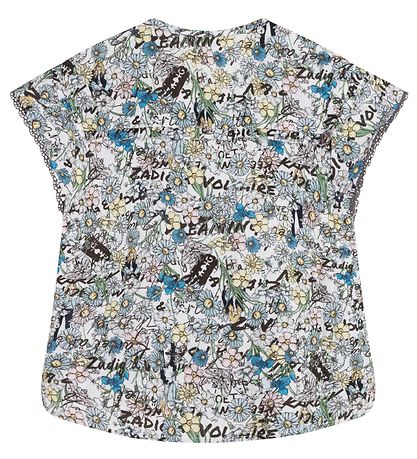 Zadig & Voltaire Top - Happy - Lysebl m. Blomster
