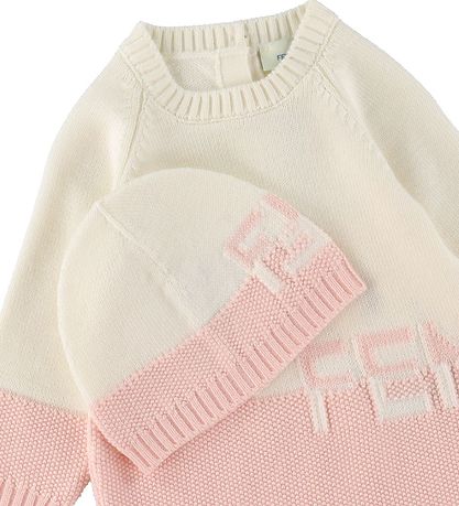 Fendi Heldragt/Hue - Uld - Hvid/Rosa