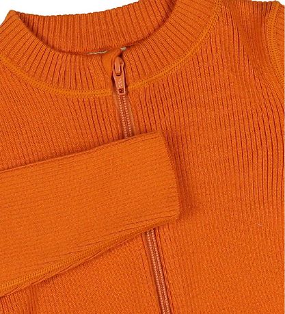 Voksi Cardigan - Rib - Uld - Warm Orange