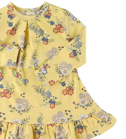 Smallstuff Kjole - Flower Garden - Soft Yellow