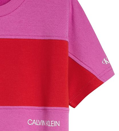 Calvin Klein Kjole - Colour Block - Lucky Pink/Red