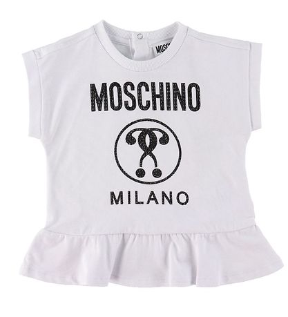 Moschino T-shirt/Leggings - Hvid/Sort m. Sort/Similisten