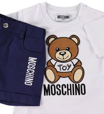 Moschino  T-shirt/Shorts - Hvid/navy m. Print