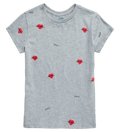 Polo Ralph Lauren T-Shirt - Valentine - Grmeleret m. Hjerter