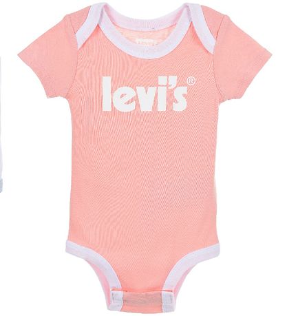 Levis Bodyer k/ - 2-pak - Hvid/Rosa