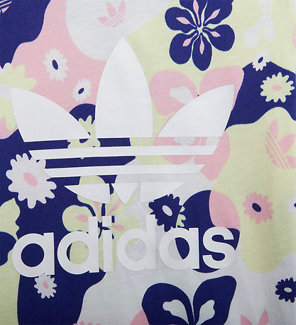 adidas Originals T-shirt - Hvid/Rosa/Lilla m. Blomster