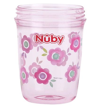 Nuby Drikkekop m. Hndtag - 240ml - Pink m. Print