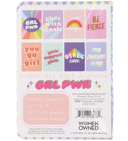 Ooly Notesbger - 8-pak - Girl Power - Multifarvet