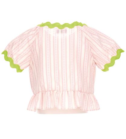 Moschino Top - Rosastribet/Neongrn