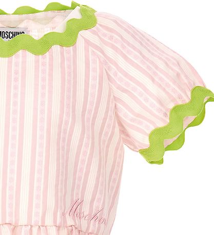 Moschino Top - Rosastribet/Neongrn