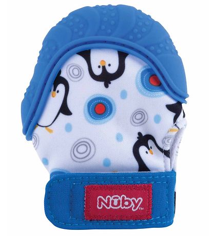 Nuby Bidehandske - Blå m. Pingviner