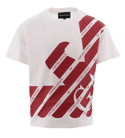 Emporio Armani T-shirt - Hvid/Rød m. Logo