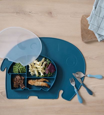 Sebra Dækkeserviet - Silikone - Fanto - Nordic Blue