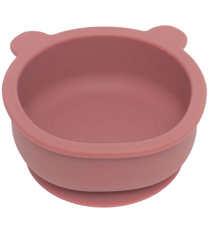 Petit Monkey Skål m. Sugekop - Silikone - Bear - Mahogany Rose
